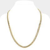 6 Diamond Cut Stainless Steel 24 Inch 8mm Cuban Metal Chain Necklace - Madeline Love - Flyclothing LLC