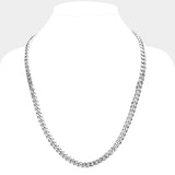 6 Diamond Cut Stainless Steel 24 Inch 8mm Cuban Metal Chain Necklace - Madeline Love - Flyclothing LLC