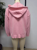 Zip-Up Hooded Knit Cardigan - Trendsi - Flyclothing LLC