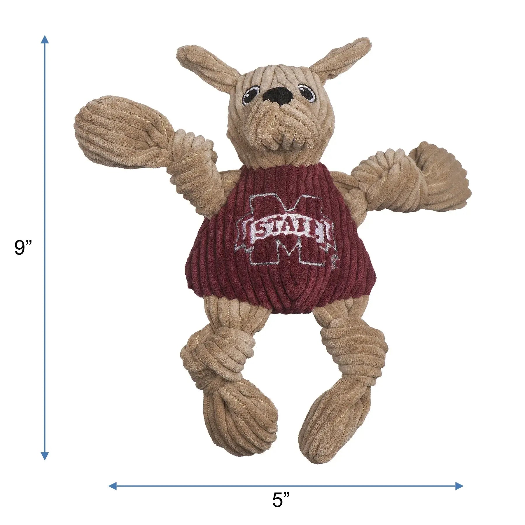 NCAA Mississippi State University, Bully the Bulldog Knottie® Plush Dog Toy - HuggleHounds - Flyclothing LLC
