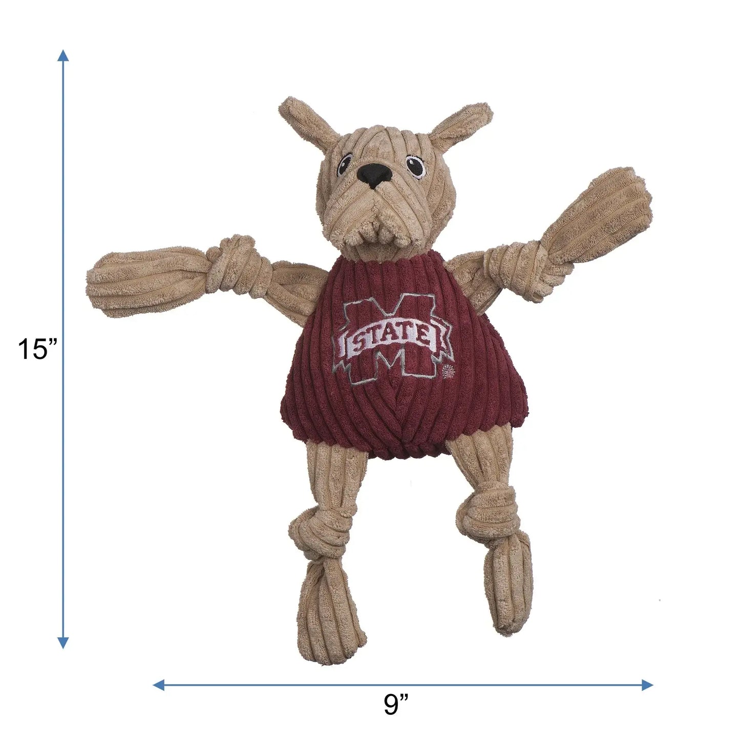 NCAA Mississippi State University, Bully the Bulldog Knottie® Plush Dog Toy - HuggleHounds - Flyclothing LLC