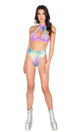 Roma Costume 6003 Halter Neck Top Cropped Top with Strap Detail - Roma Costume - Flyclothing LLC