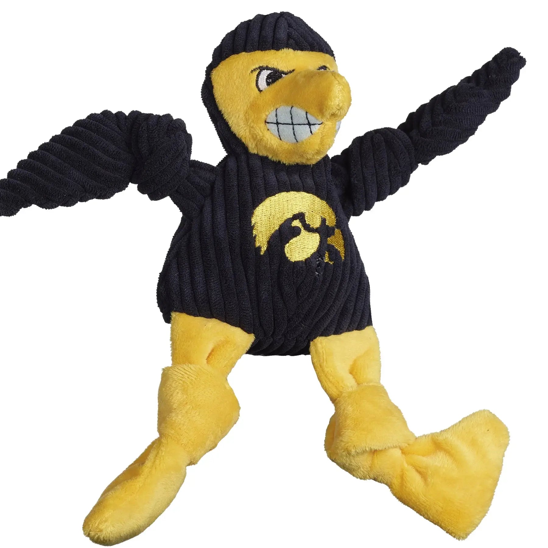NCAA University of Iowa - Herky the Hawk Knottie® Plush Dog Toy - HuggleHounds - Flyclothing LLC