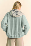 Davi & Dani Quilted Zip Up Dropped Shoulder Jacket - Trendsi