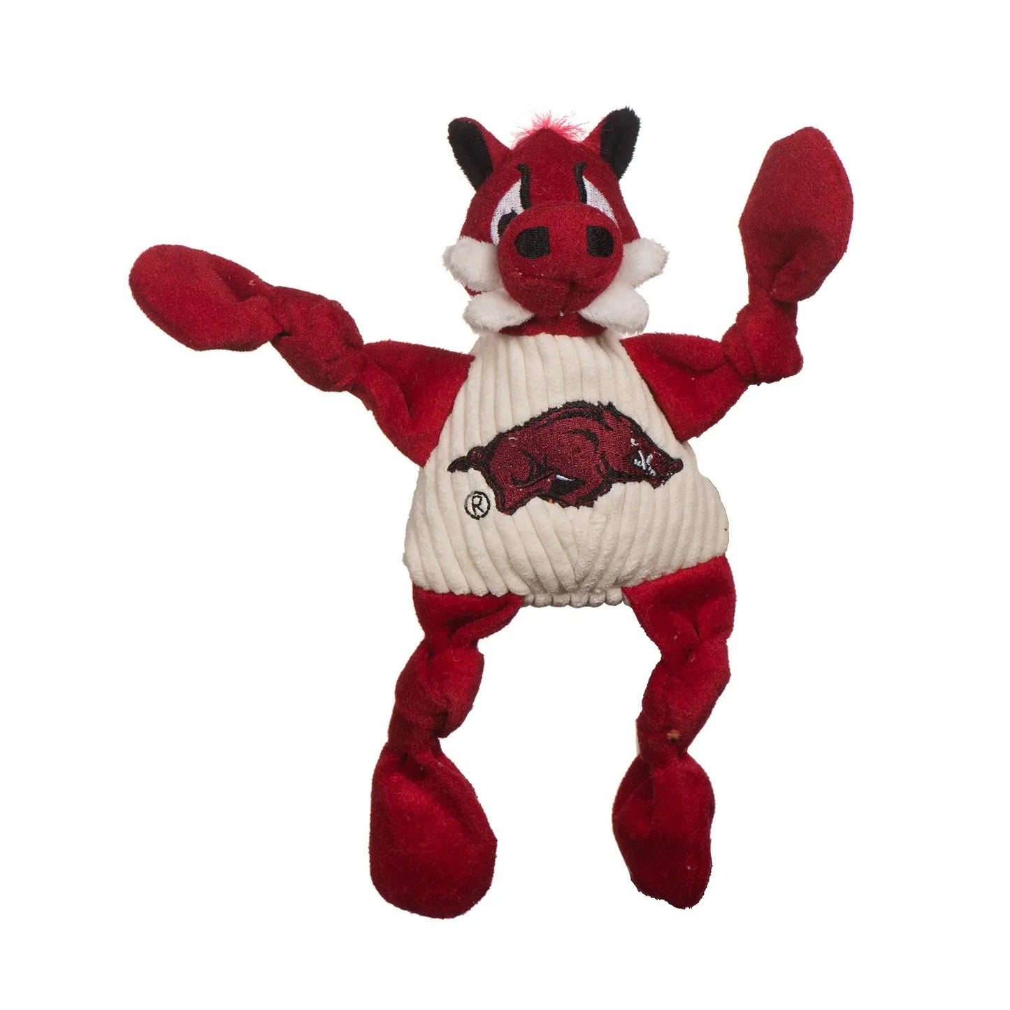 NCAA University of Arkansas, Tusk the Razorback Knottie® Plush Dog Toy - HuggleHounds - Flyclothing LLC