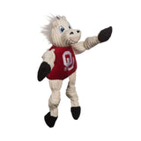 NCAA University of Oklahoma, Sooner Knottie® Plush Dog Toy - HuggleHounds - Flyclothing LLC