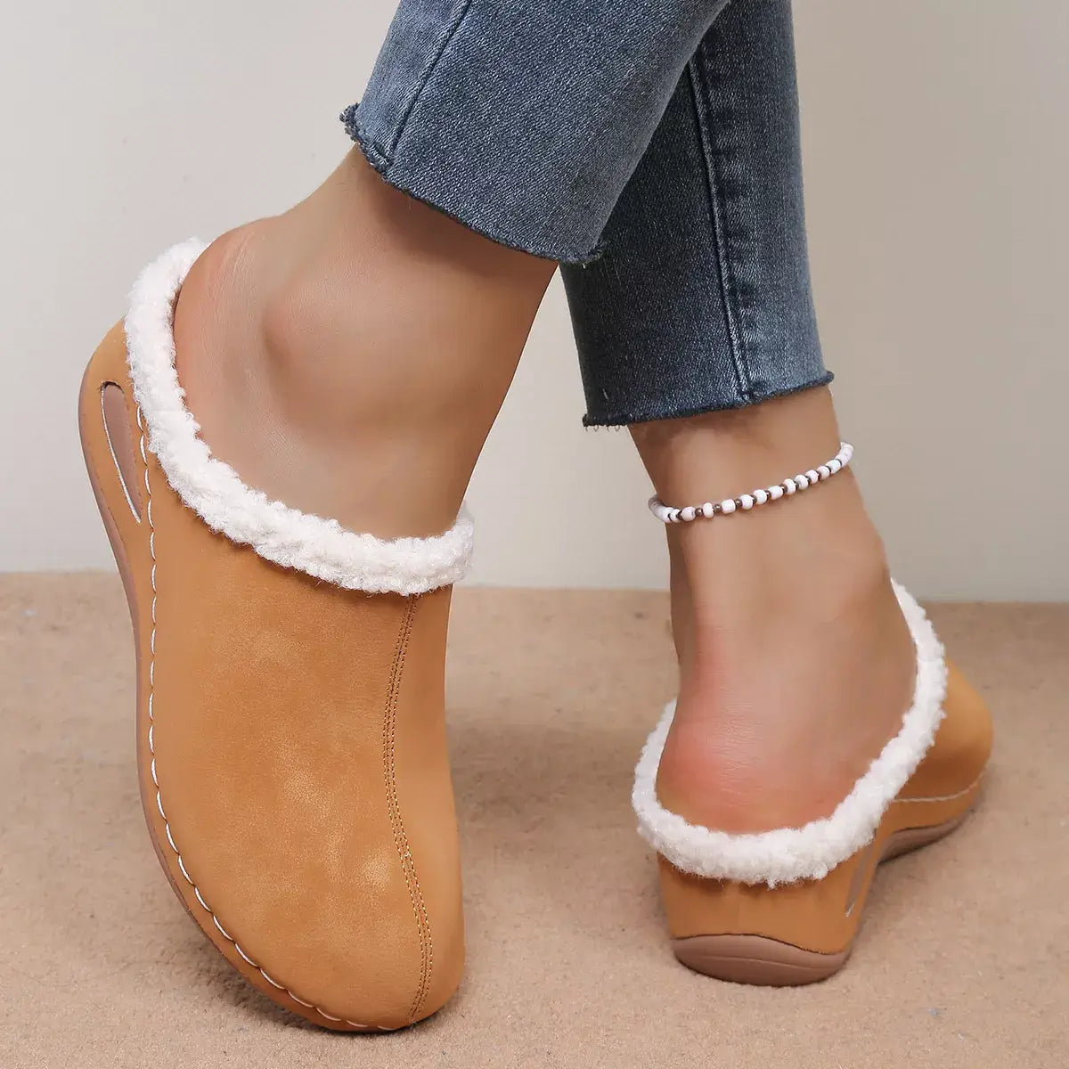 Plush Lined Wedge Slip-Ons - Trendsi - Flyclothing LLC