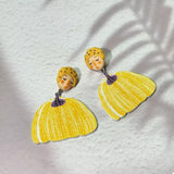 Whimsical Pumpkin Girl Dangle Earrings - Trendsi - Flyclothing LLC