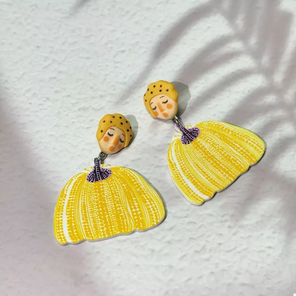 Whimsical Pumpkin Girl Dangle Earrings - Trendsi - Flyclothing LLC