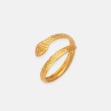 Titanium Steel Snake Shape Bypass Ring - Trendsi - Flyclothing LLC