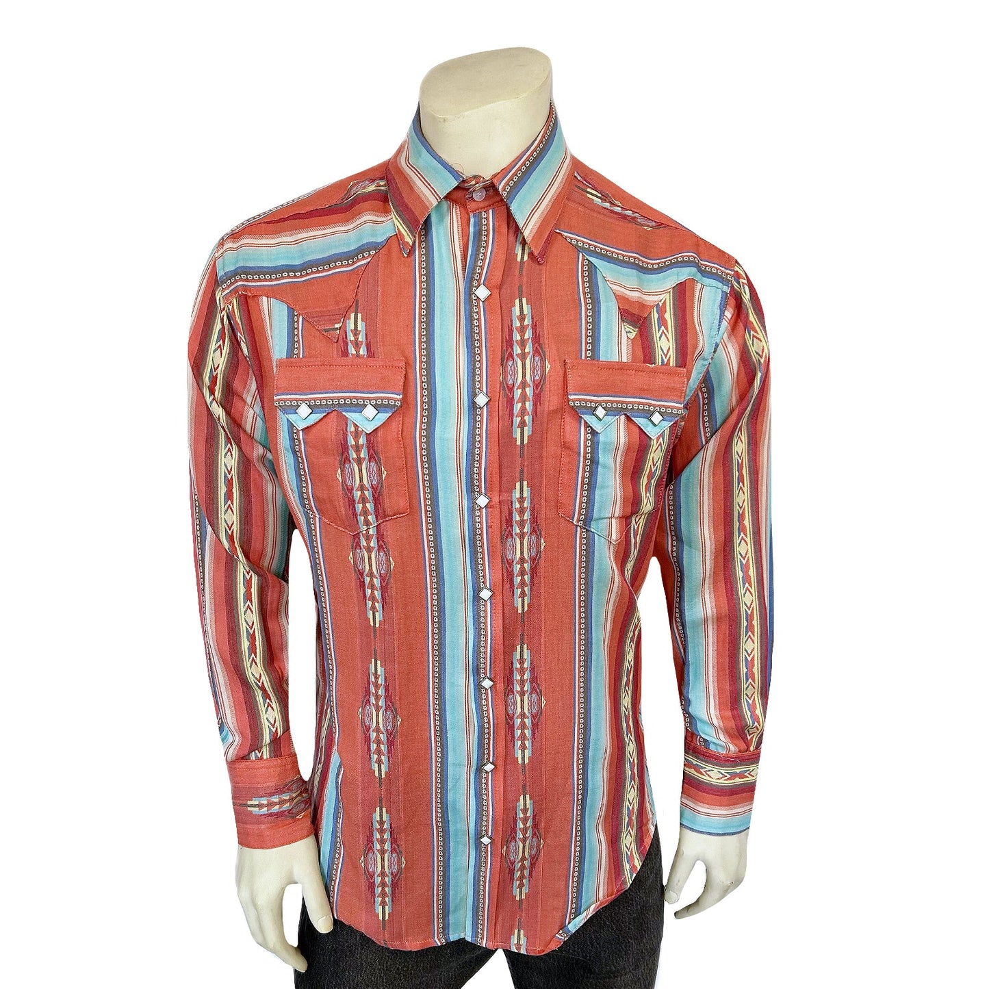 Rockmount Ranch Wear Men's Serape Pattern Western Shirt in Coral - Rockmount Clothing - Flyclothing LLC