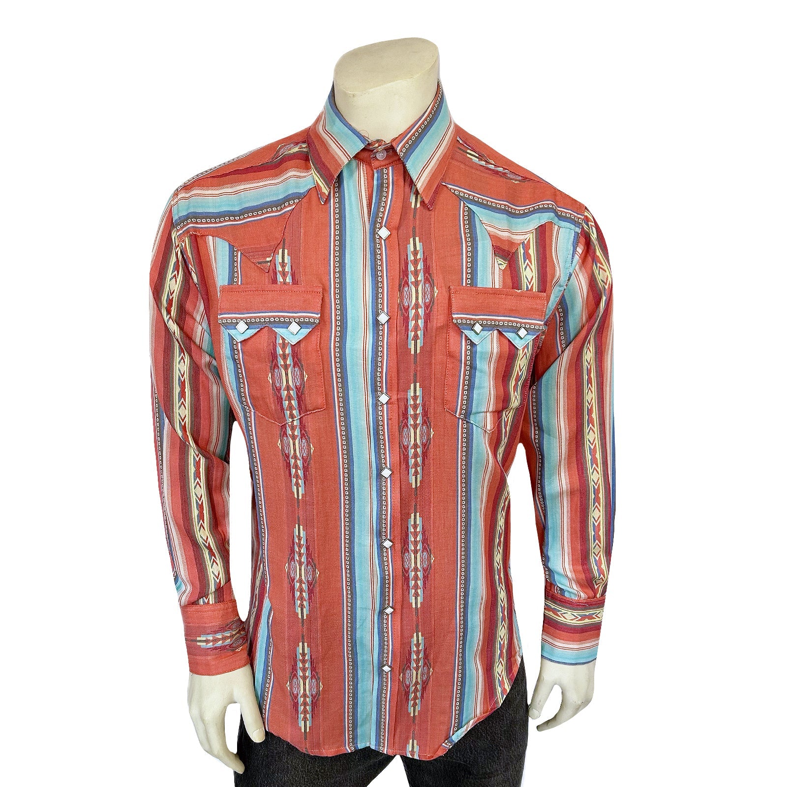 Rockmount Ranch Wear Men's Serape Pattern Western Shirt in Coral - Rockmount Clothing - Flyclothing LLC
