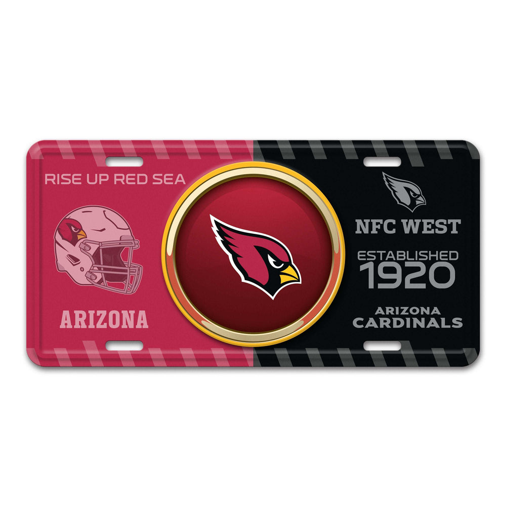 NFL - Arizona Cardinals Embossed Metal License Plate - Logo Brands - Flyclothing LLC