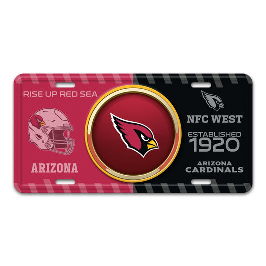 NFL - Arizona Cardinals Embossed Metal License Plate - Logo Brands - Flyclothing LLC
