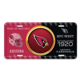 NFL - Arizona Cardinals Embossed Metal License Plate - Logo Brands - Flyclothing LLC