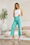 RFM Crop Chloe Full Size Tummy Control High Waist Raw Hem Jeans - Trendsi