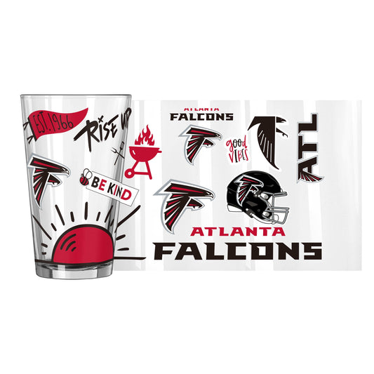 Atlanta Falcons 16oz Native Pint Glass - Logo Brands - Flyclothing LLC