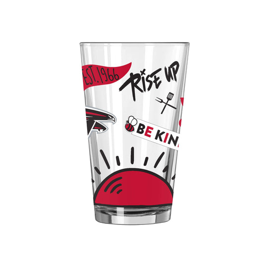 Atlanta Falcons 16oz Native Pint Glass - Logo Brands - Flyclothing LLC