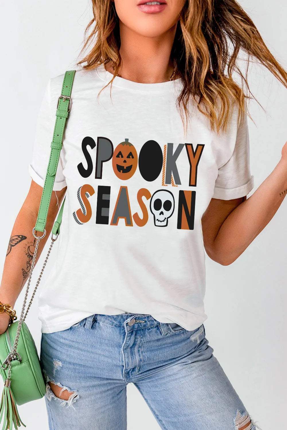 Letter Graphic Round Neck Short Sleeve T-Shirt - Trendsi - Flyclothing LLC