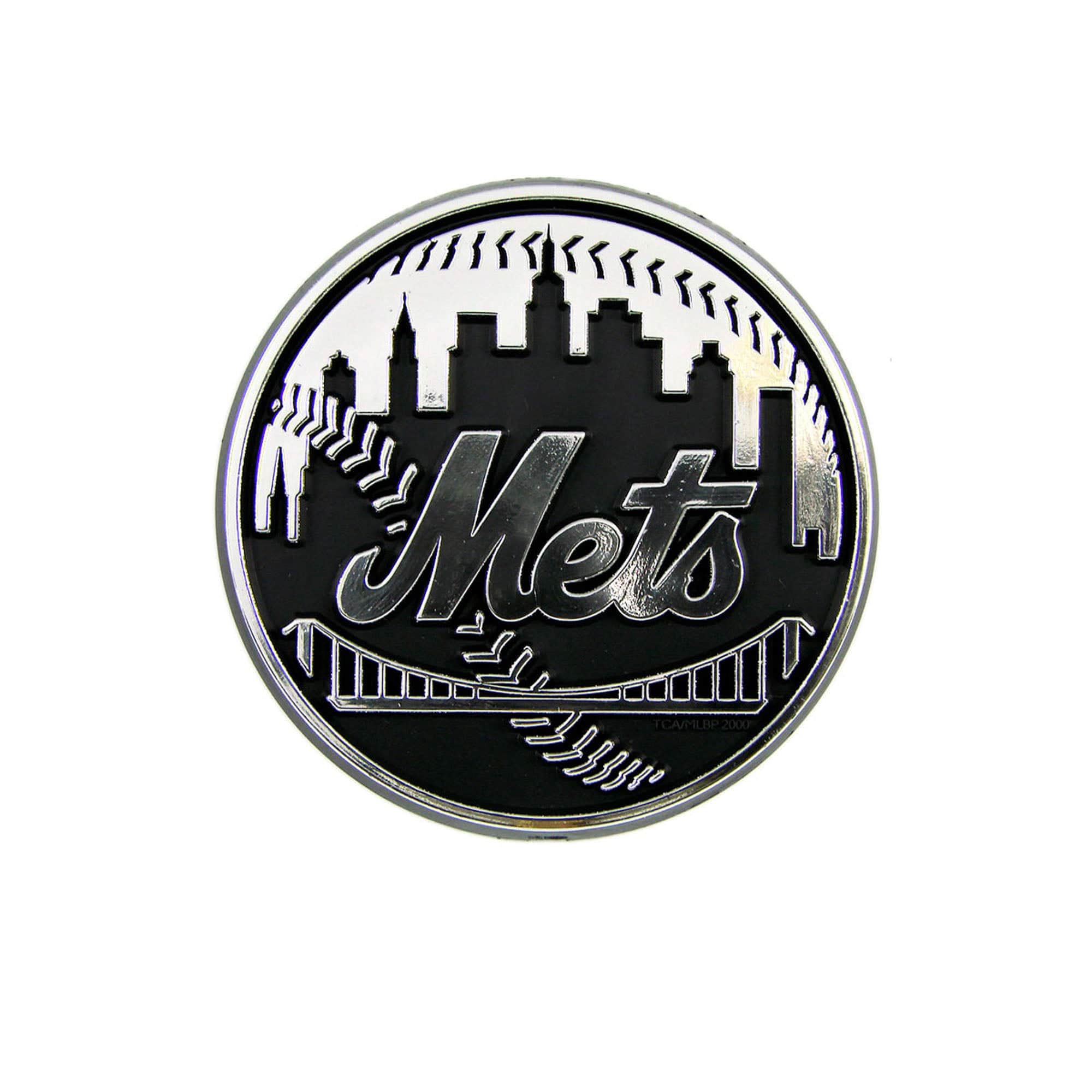 New York Mets Molded Chrome Plastic Emblem - New York Mets