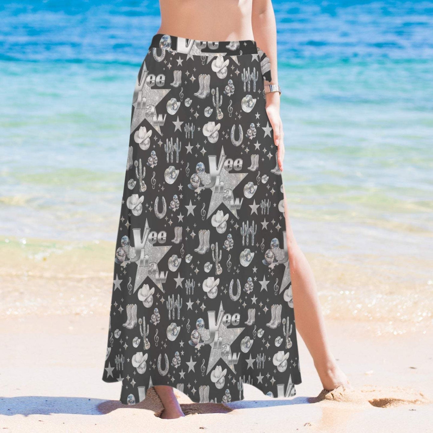 Baha Ranch Rhinestone Cowgirl Beach Swim Skirt Coverup - Baha Ranch Western Wear - Flyclothing LLC