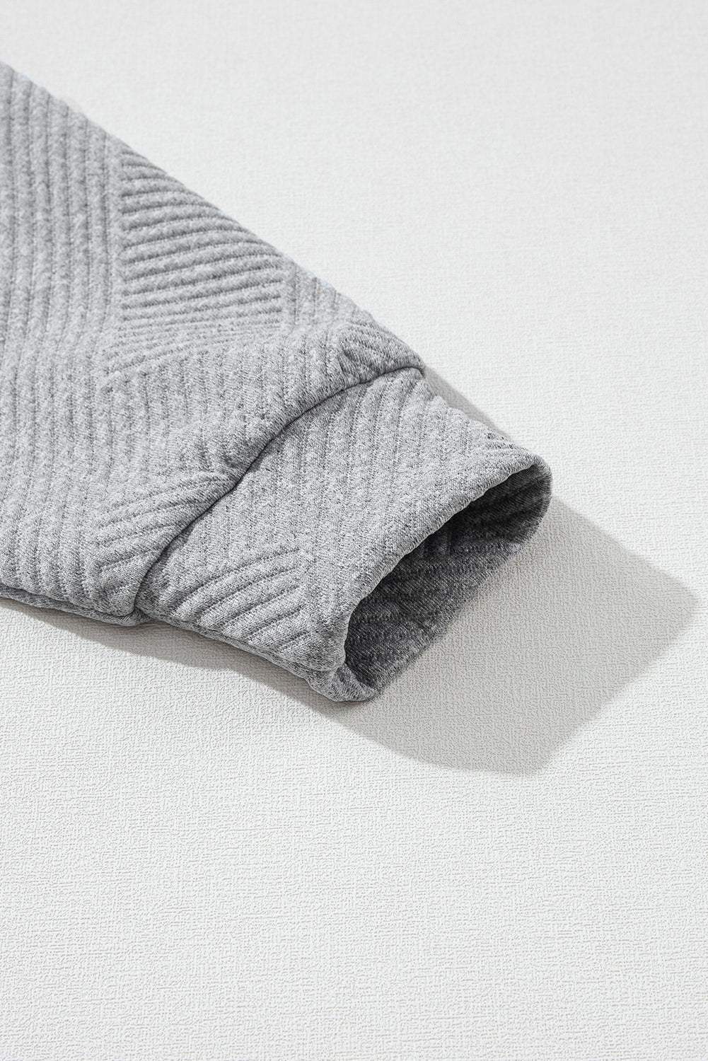 Textured Turtleneck Long Sleeve Sweatshirt - Trendsi - Flyclothing LLC