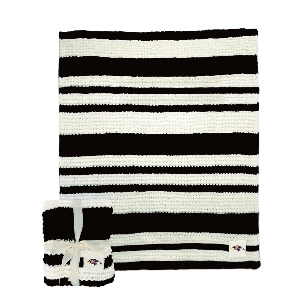 Baltimore Ravens Cable Knit Throw 50x60 - Logo Brands - Flyclothing LLC