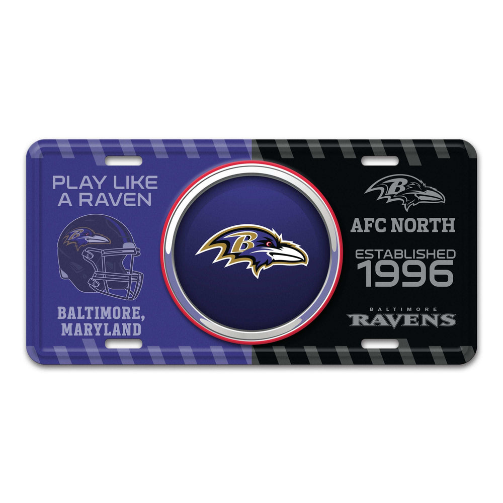 NFL - Baltimore Ravens Embossed Metal License Plate - Logo Brands - Flyclothing LLC