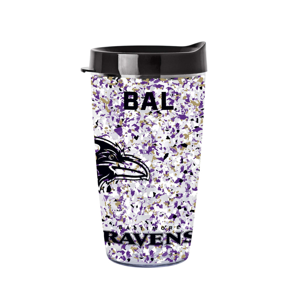 Baltimore Ravens 16oz Terrazzo Dbl Wall Clear Tumbler - Logo Brands - Flyclothing LLC
