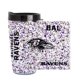 Baltimore Ravens 16oz Terrazzo Dbl Wall Clear Tumbler - Logo Brands - Flyclothing LLC