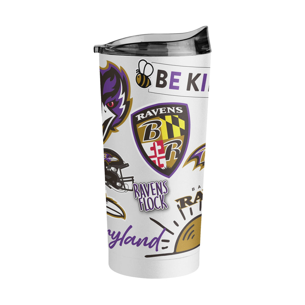Baltimore Ravens 20oz Native Powder Coat Tumbler - Logo Brands - Flyclothing LLC