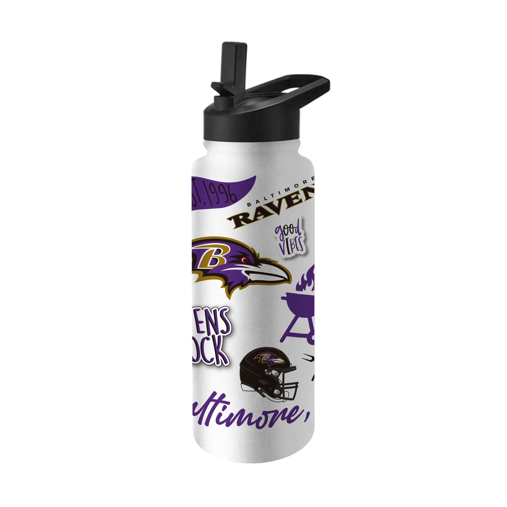 Baltimore Ravens 34oz Native Quencher Bottle - Logo Brands - Flyclothing LLC
