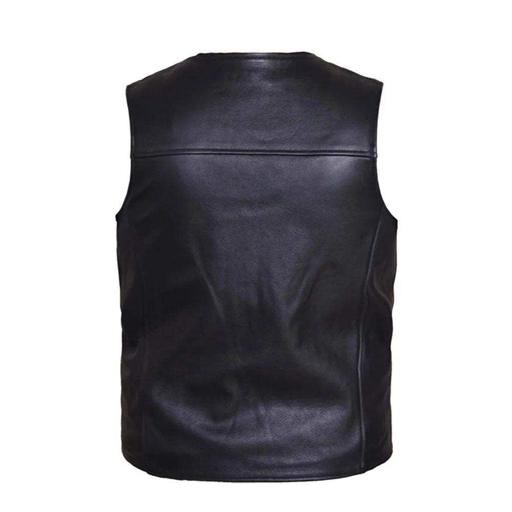 Santa Fe - Mens Premium Leather Vest - Unik Just for Bikers - Flyclothing LLC