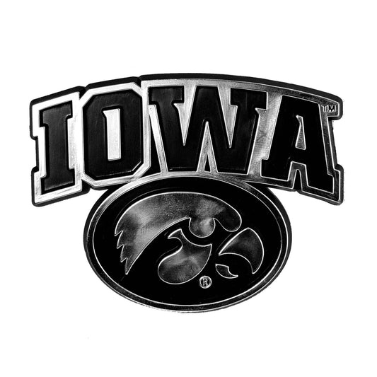 Iowa Hawkeyes Molded Chrome Plastic Emblem - Iowa