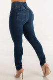 High Waist Buttoned Skinny Hip Lifting Jeans - Trendsi - Flyclothing LLC