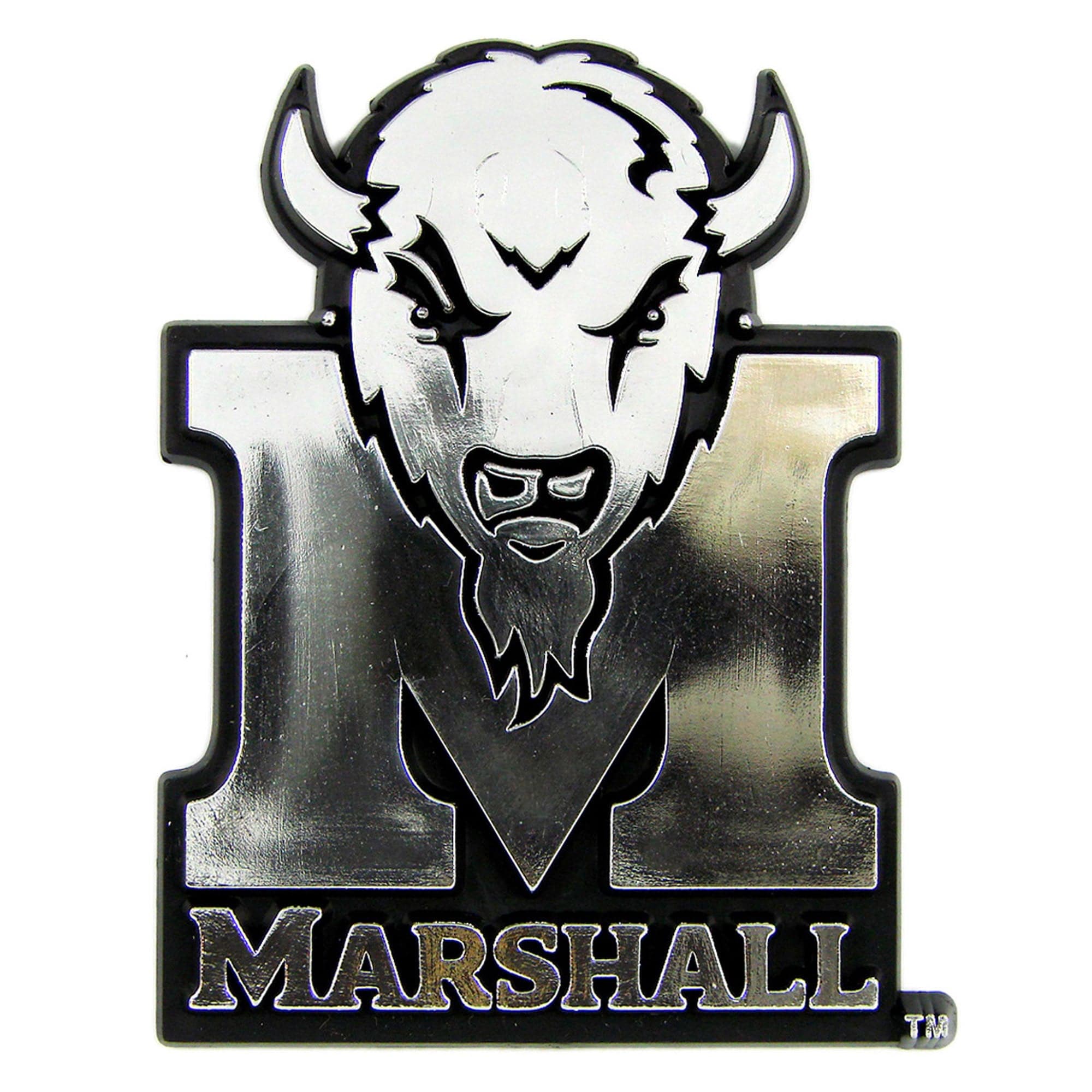 Marshall Thundering Herd Molded Chrome Plastic Emblem - Marshall