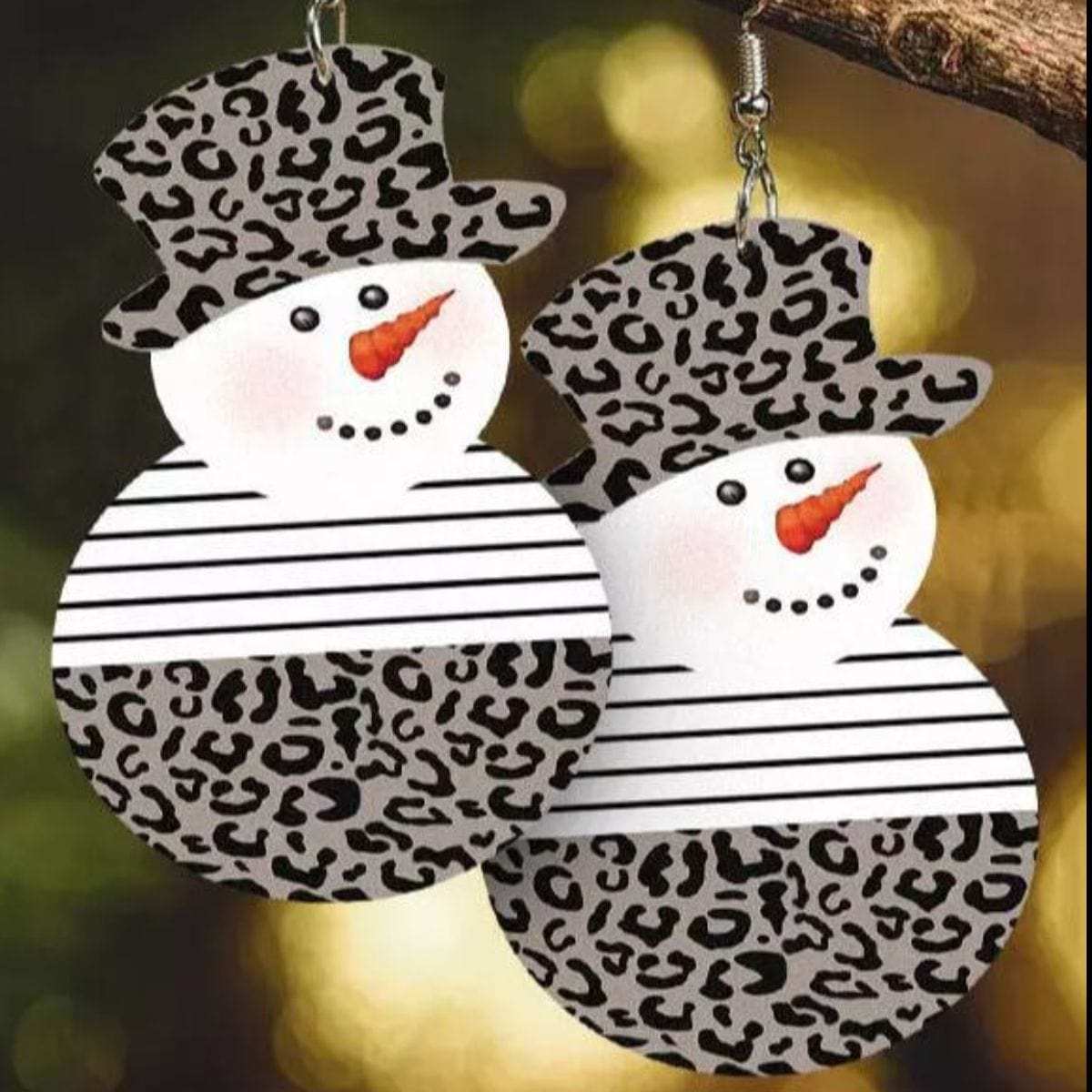 Snowman PU Leather Dangle Earrings - Trendsi - Flyclothing LLC