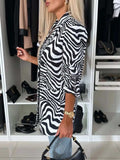 Animal Print Long Sleeve Blazer - Trendsi - Flyclothing LLC