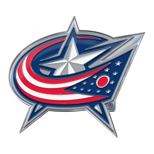 Columbus Blue Jackets Heavy Duty Aluminum Embossed Color Emblem - Columbus Blue Jackets