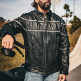Viper - Men's Premium Leather Motorcycle Jacket - Unik Just for Bikers - Flyclothing LLC
