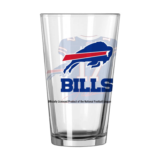 Buffalo Bills Josh Allen 16oz Pint Glass - Logo Brands - Flyclothing LLC