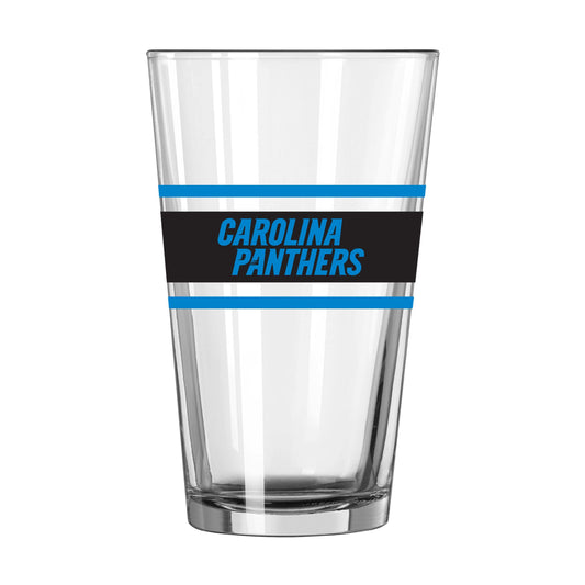 Carolina Panthers 16oz Stripe Pint Glass - Logo Brands - Flyclothing LLC