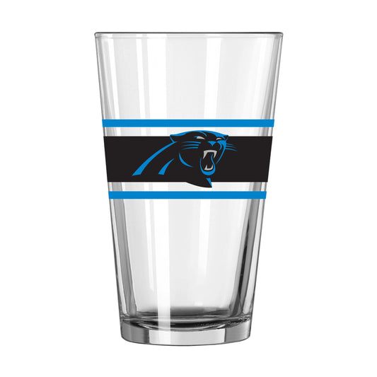 Carolina Panthers 16oz Stripe Pint Glass - Logo Brands - Flyclothing LLC