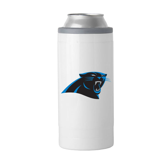Carolina Panthers Letterman 12 oz Slim Can Coolie - Logo Brands - Flyclothing LLC