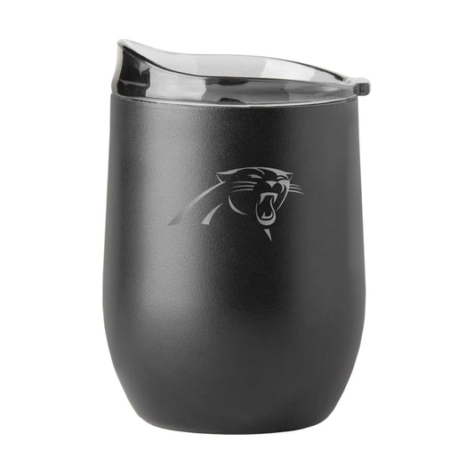 Carolina Panthers 16oz Gun Metal Powder Coat Curved Beverage - Logo Brands - Flyclothing LLC