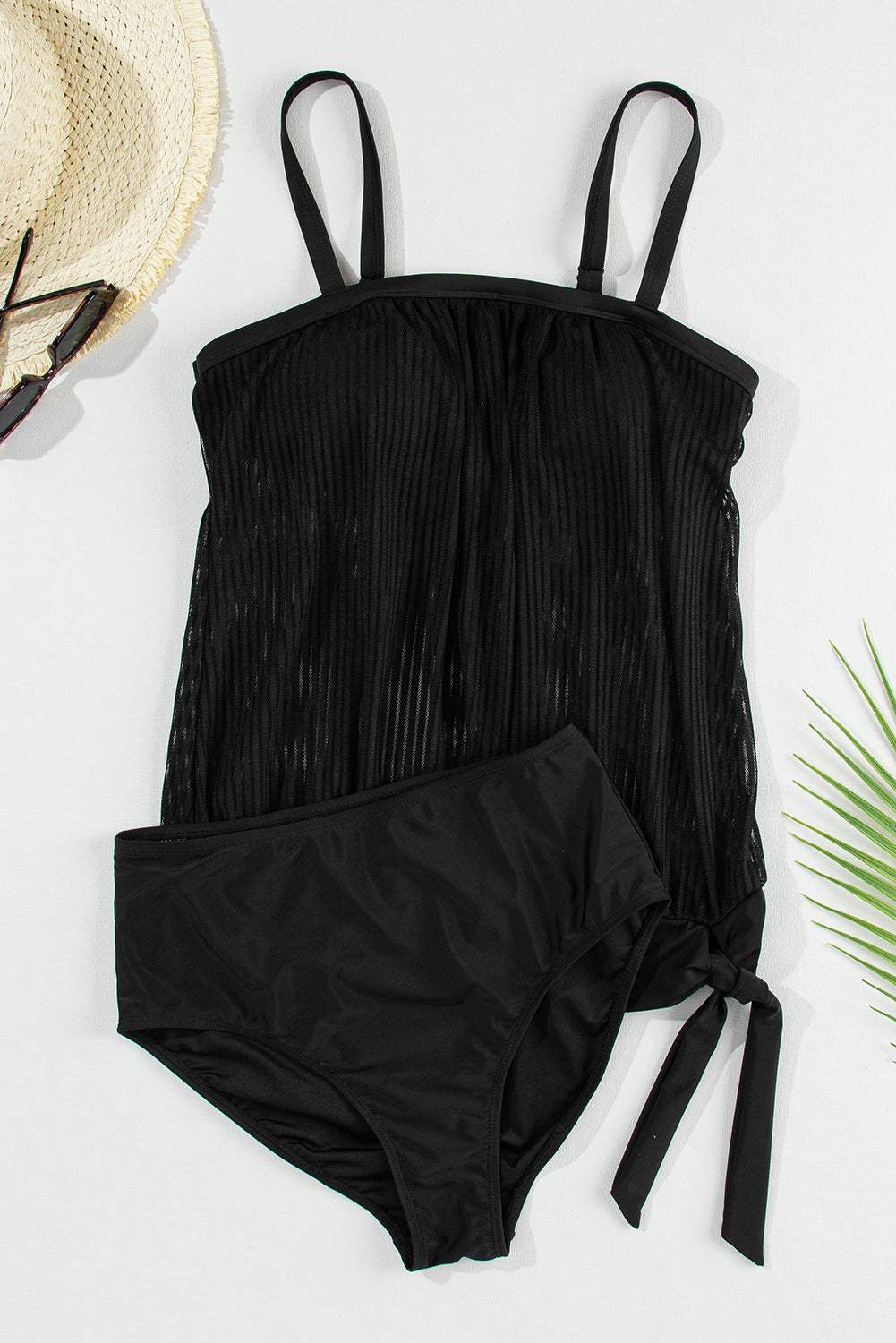 Square Neck Spaghetti Strap Tankini Set - Trendsi - Flyclothing LLC