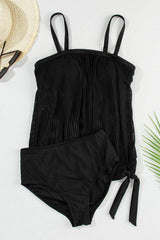 Square Neck Spaghetti Strap Tankini Set - Trendsi - Flyclothing LLC