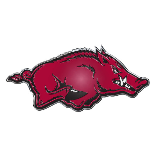 Arkansas Razorbacks Heavy Duty Aluminum Embossed Color Emblem - Arkansas