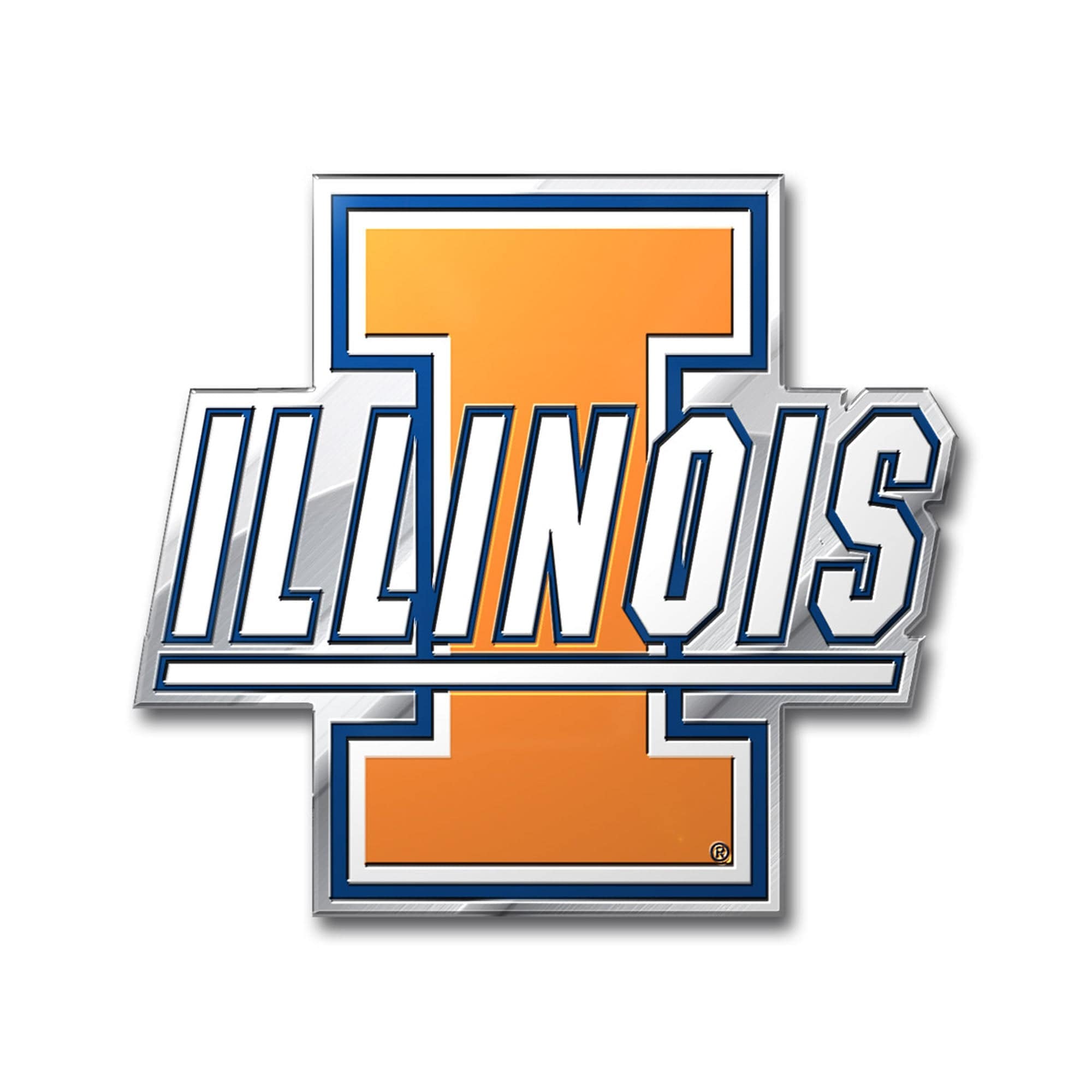 Illinois Illini Heavy Duty Aluminum Embossed Color Emblem - Illinois