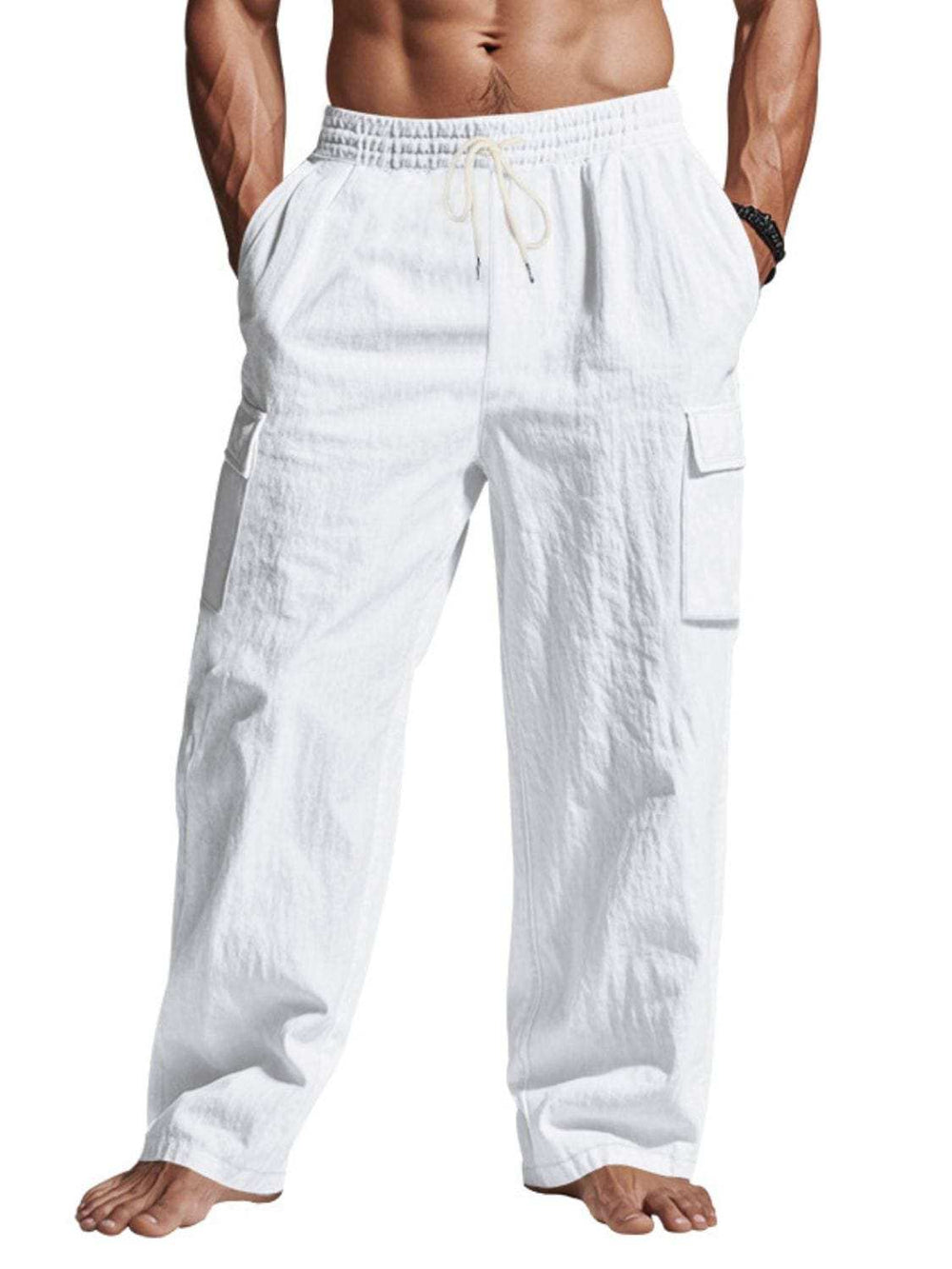 Men's Full Size Drawstring Pants with Pockets Plus Size - Trendsi - Flyclothing LLC